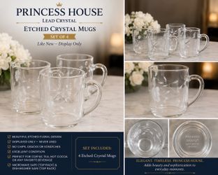 Princess House Crystal Mugs – Set of 4 – Like New