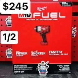 Milwaukee M18 FUEL 18V Lithium-Ion Brushless Cordless 1/2 in. Impact Wrench with Friction Ring (Tool-Only)