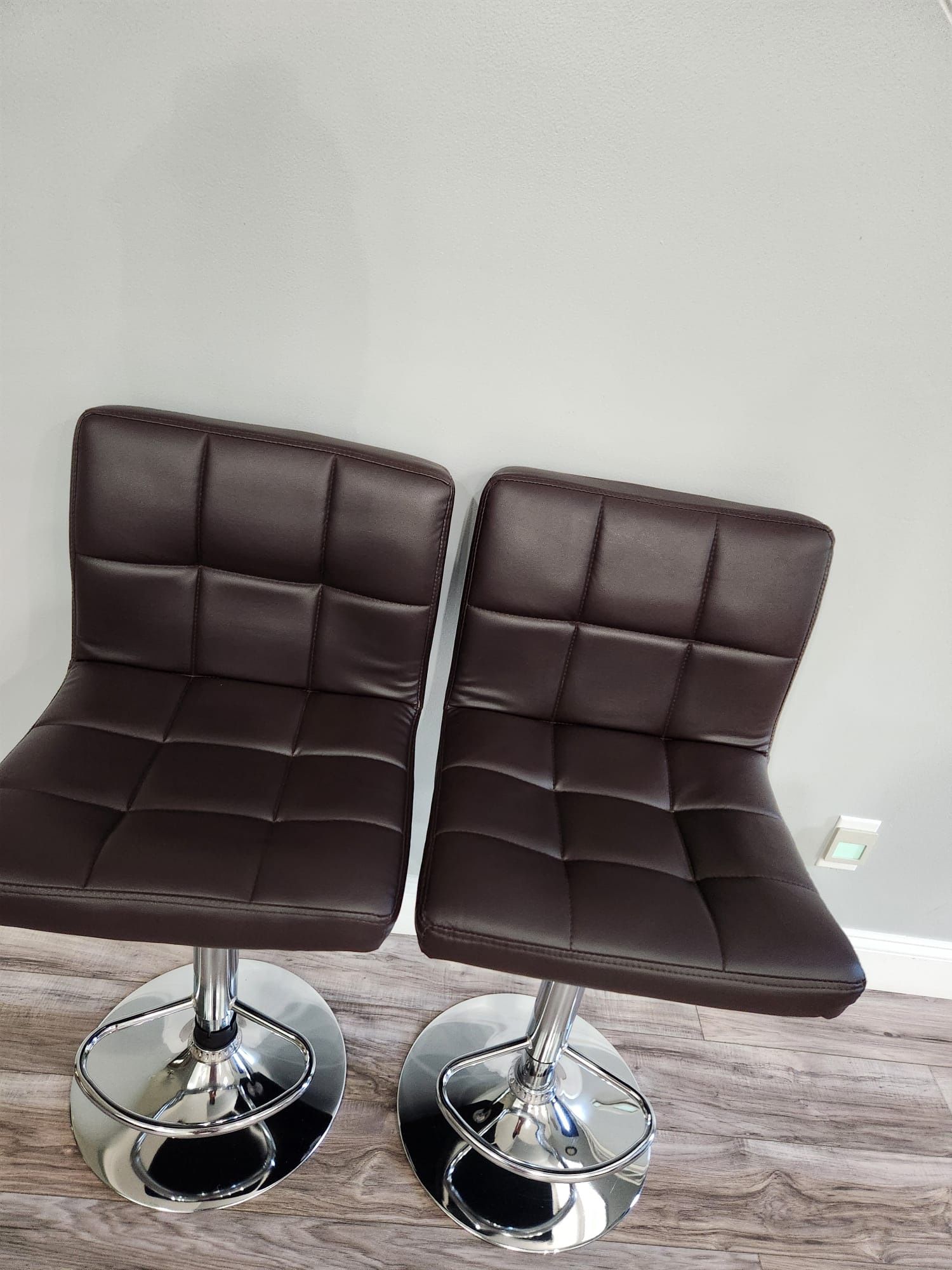 2 PE Leather Bar Chairs Armless SALE 20% OFF