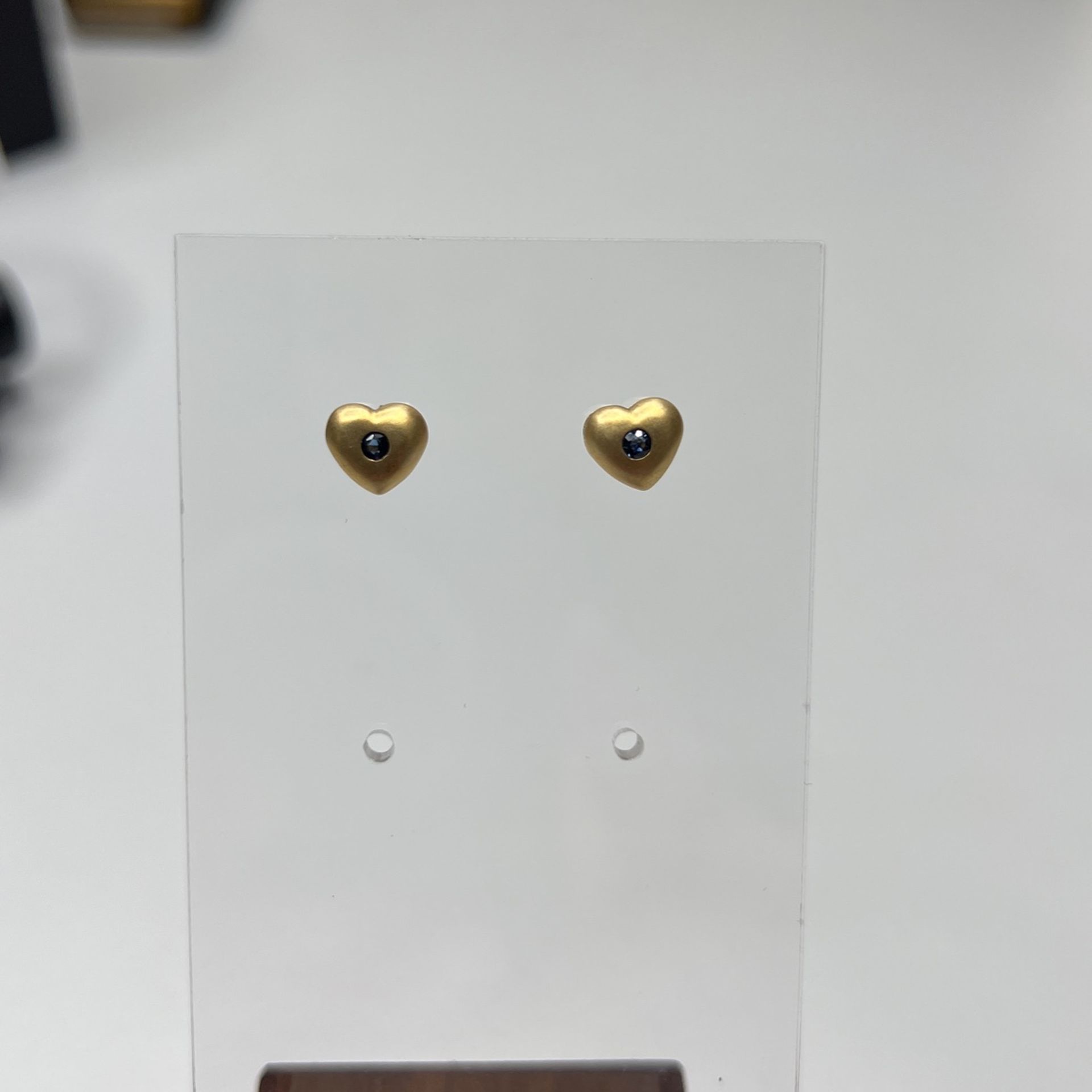 Blue Sapphire Heart Earrings