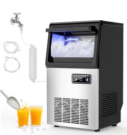 100 lbs Nugget Ice Maker Under Counter Self-Clean Compact Freestanding