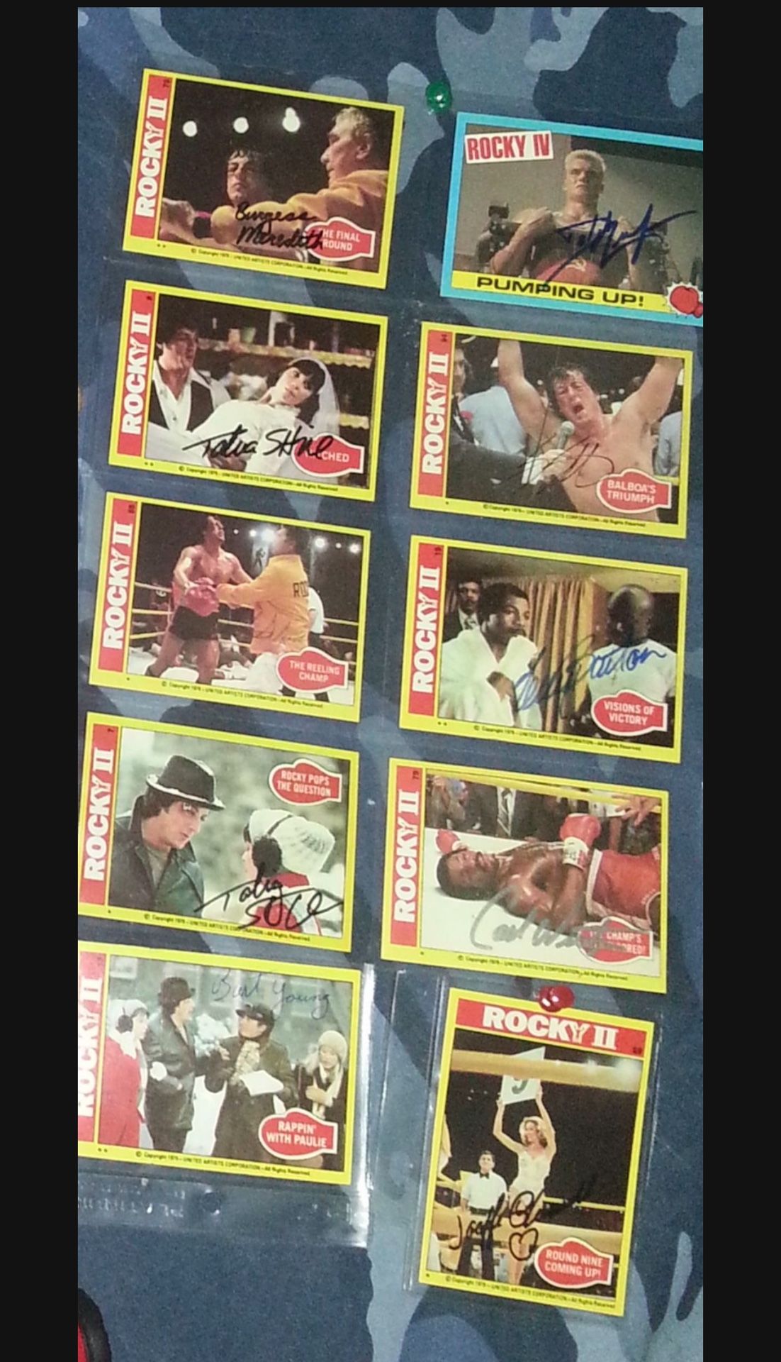Rocky I| 1979 Vintage -10-Signed Trading Cards by Topps & United Artists, (Super Rare And Hard To Find Nowadays !)