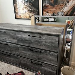 MOVING SALE!!! Gray Dresser With Mounted Mirror