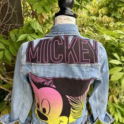 Women’s Jean Jacket Enhanced Mickey XS Old Navy 