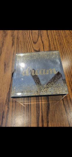 Mirrored DREAM treasure box with lid