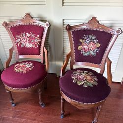 Antique Embroidered Chairs