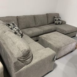 Stone Color Ballinasloe 3 Piece Sectional with Chaise