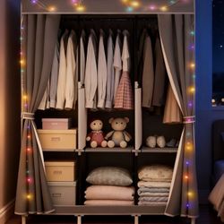 Gray -Heavy-Duty Metal Frame & Thickened Shelves, 