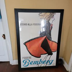 Rene Gruau Bamberg Fodere Occhio Fodera Vintage 1970 Poster 43x60