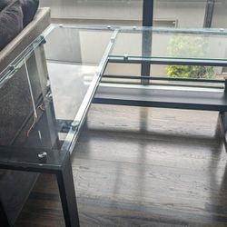 Glass L Shaped Desk
