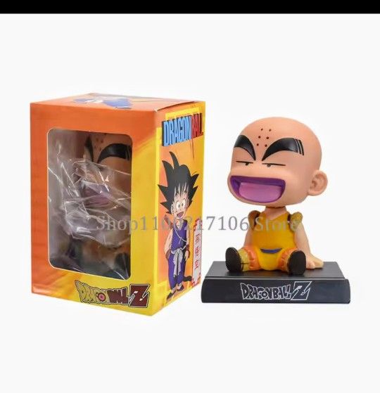DragonBall Z • KRILLIN 4" Figure Bobble Head Phone Stand Holder Factory Sealed 