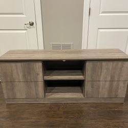 Brand new assembled TV Stand with Charging Station for TV's up to 65", Weathered Gray