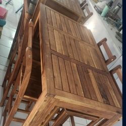 Acadia Wood High Top Dining Table Set 
