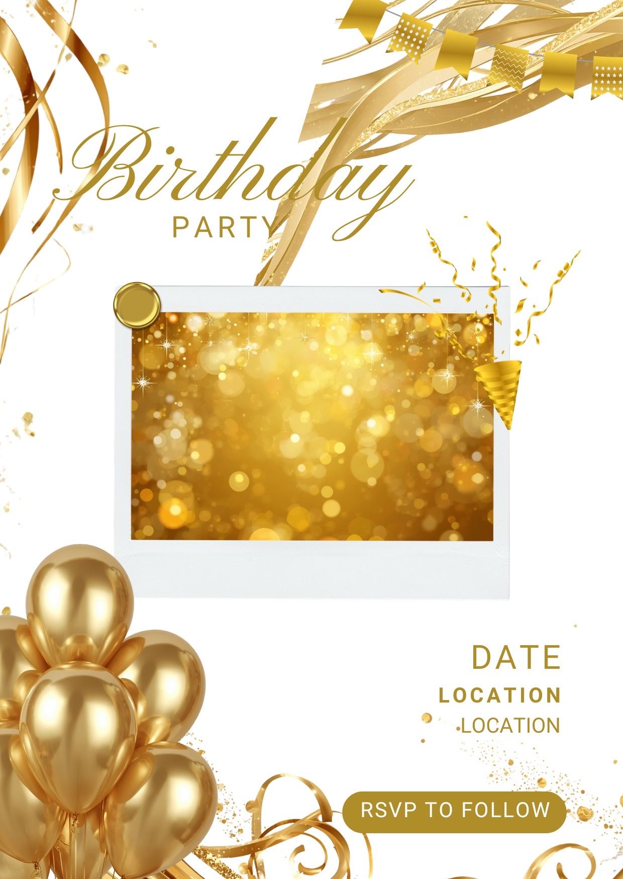 Custom party invitations with physical and digital copys