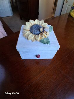 Sunflower Ladybug Box, Keepsake Box,