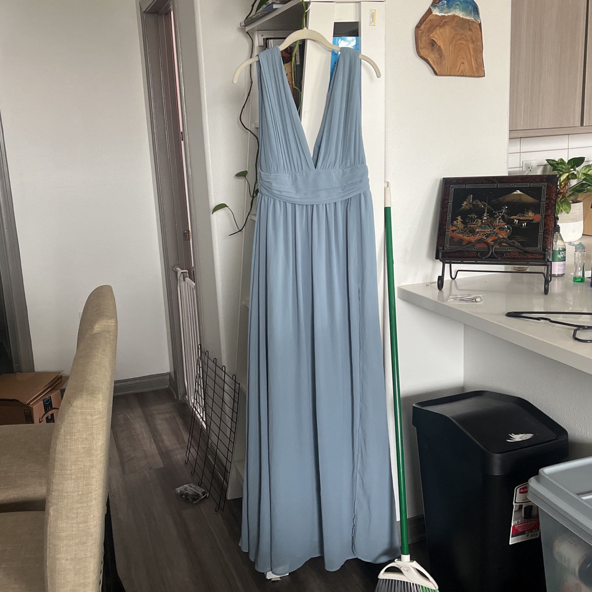 Medium dusty blue formal dress