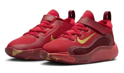 Size 11.5C Nike (PS) IsoFly 'Gym Red Team Red Gold' KID'S New FZ1297-600