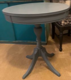 Chalk Blue Table 29" tall and 2'x2' on top