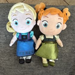 Disney Elsa And Anna Plush Dolls Babies Disney Store Limited Edition 