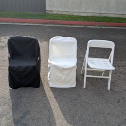 Party Table & Chair Covers Black White Cream 