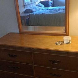 Vintage Dresser And Mirror 