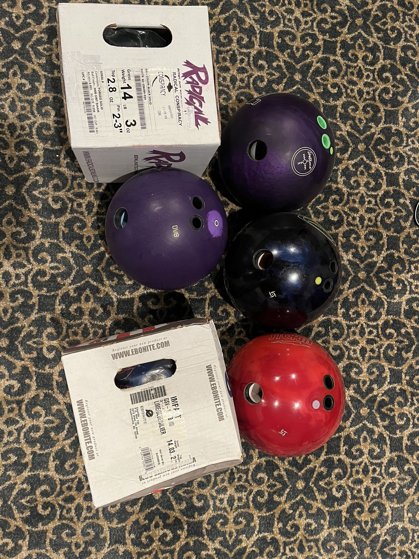 New and used bowling Balls