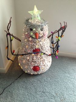 Hallmark Fiber Optic 18" Mitford Snowman with Original Box