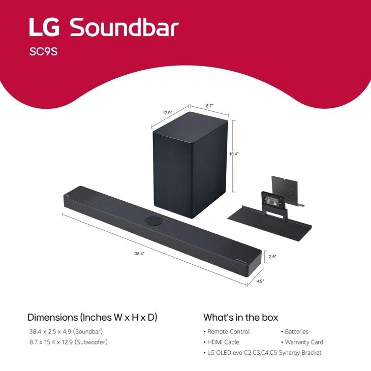 SC9S 3.13 LG Soundbar Dolby Atmos - New In Box