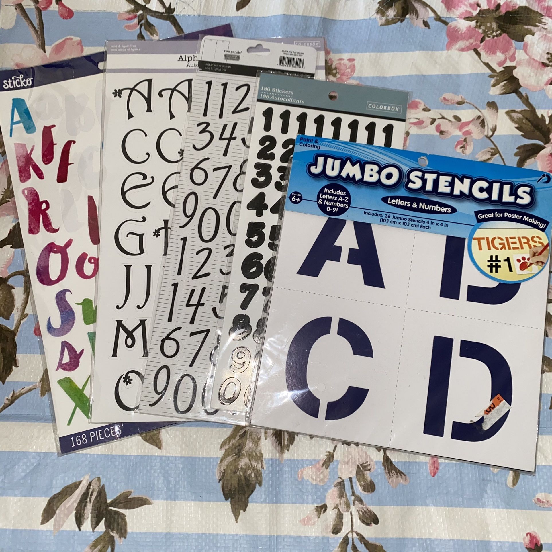 Alphabet Number Stickers Scrapbook