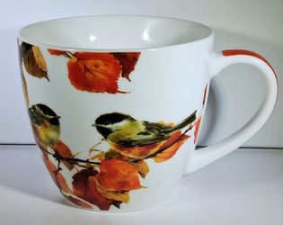PPD Paper Products Design 18oz Porcelain Big Mug Gail Flores Chickadee