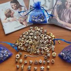 25pcs Gold Tone Charms Beads for PANDORA BRACELET 