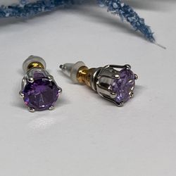 Crystal Providence Purple Studs Earrings