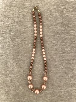 Pink & Purple Pearl Necklace/Marked 10k Clasp