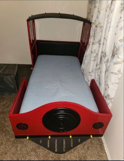 Twin Red Train Bed
