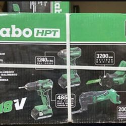 Metabo HPT 4 Tool Set 1 Drill 1 Impact  1 Sawzall  1 Multi Tool Metabo Is Hitachi New Name