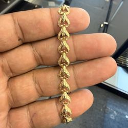 14KT Heart Link Bracelet 42139-1