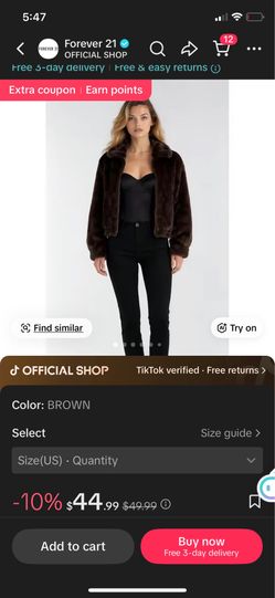 Forever 21 Plush Faux Fur jacket, regular $50