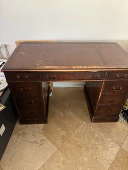 Vintage Leather Top Desk