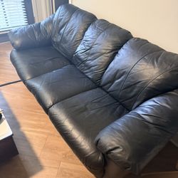 Black Pleather Sofa 