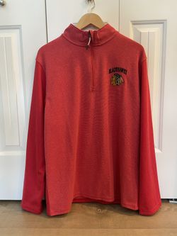 MEN CHICAGO BLACKHAWKS QUARTER ZIP LONG SLEEVE