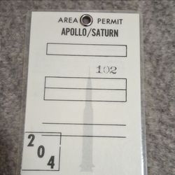 Apollo/Saturn Area Permit Badge AS 204 APOLLO 1 AND 5