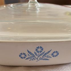 LIKE NEW- Vintage 60's Corning Ware P-10-B Blue Cornflower 10" Casserole Dish w/Original Glass Lid