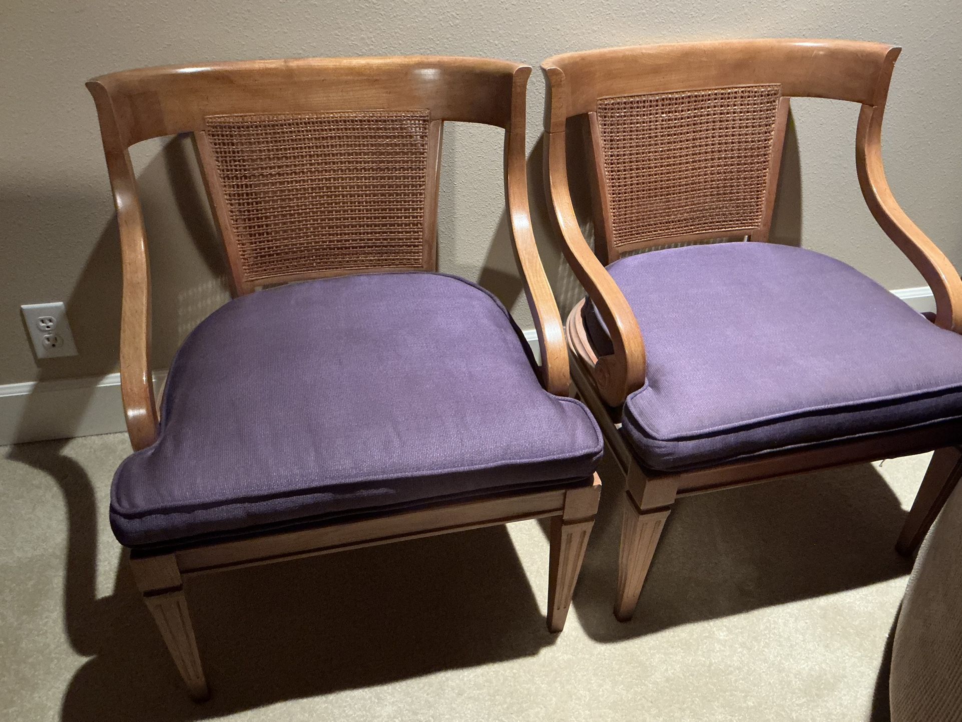 Antique Vintage Cane Back Barrel Chairs