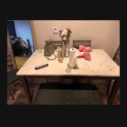 Marble Bench Dining Set