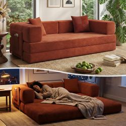 Sleeper Couch Bed for Livingroom,Convertible Modular Sofa with Armrest Pillow,Modular Foldable