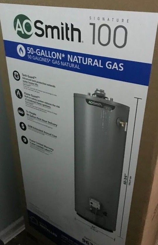 Brand New 50 Gallon Natural Gas Water Heater