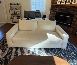 80" White Bench Seat Couch