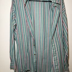 vintage Arrow Sport striped long-sleeve button-down shirt men’s XL multicolor 
