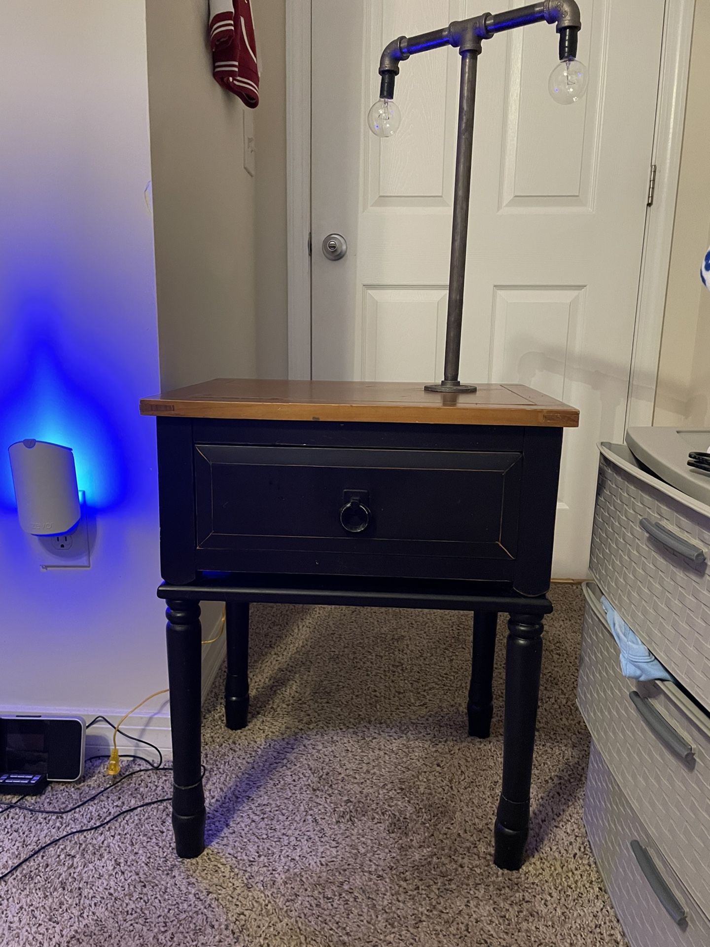 Industrial/Modern Side Table With Lights