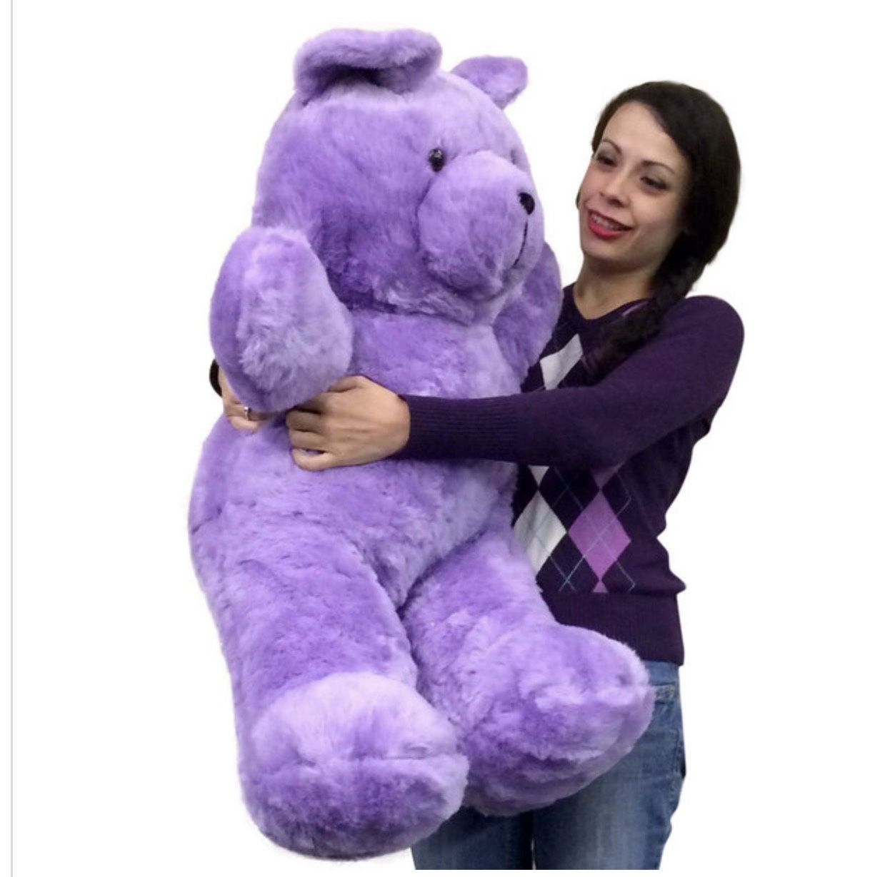 5 Feet tall Purple Giant Teddy Bear Made in the USA America